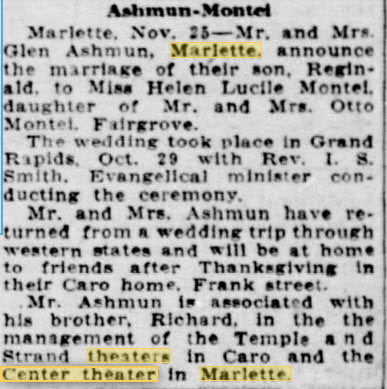 Center Theatre - Article About Ashmuns Nov 25 1936